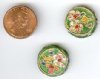 2 18x6mm Green Cloisonné Disks